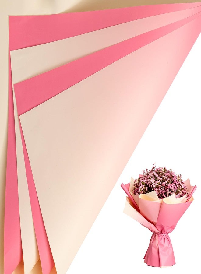 LeZakaa Blush Pink Cream Gradient Flower Wrapping Paper, 20 Sheets Waterproof Reversible Floral Wrap for Bouquets, Valentines Day, Mothers Day, Wedding, Birthday, Baby Shower, 22.8 x 19.7 in - Image 1